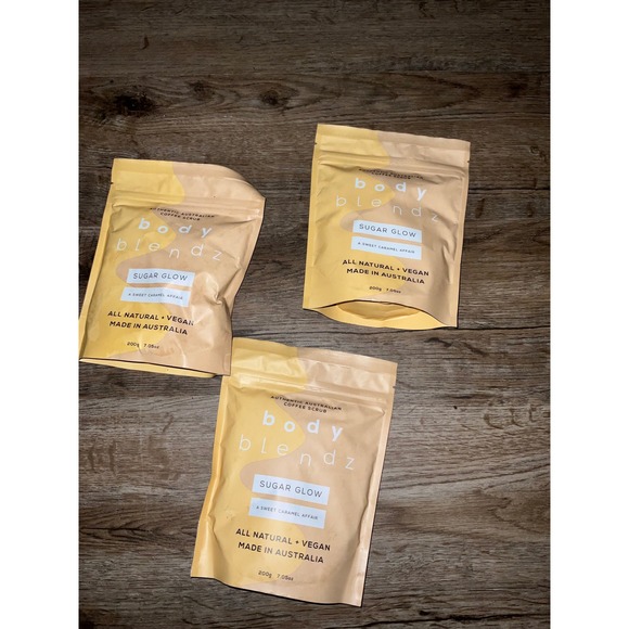 Bodyblendz Other - Bodyblendz Sugar Glow Coffee Scrub 3 Pack All Natural Vegan Australian Bundle